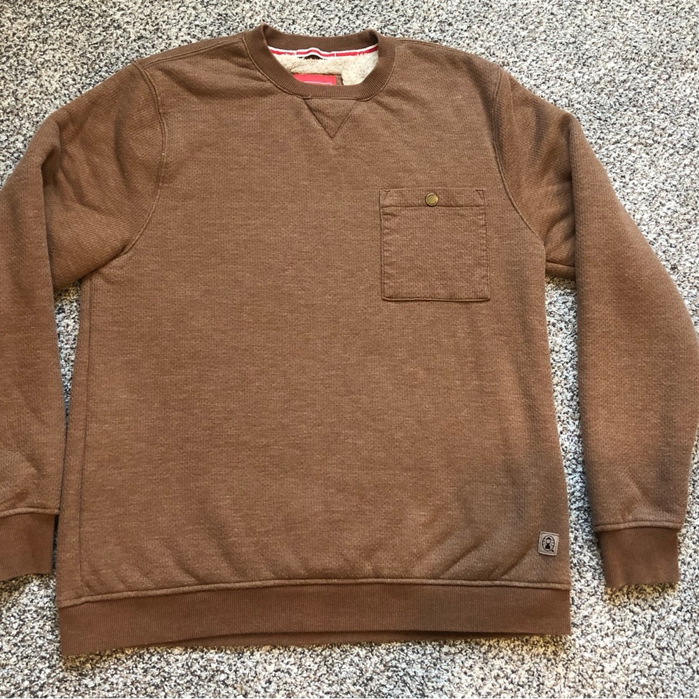 Coleman Brown Sherpa-Lined Crewneck Sweatshirt